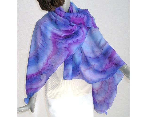 Hand Painted Silk Scarf, Made to Order only